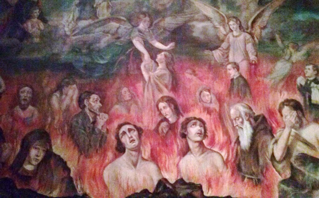 Ánimas del Purgatorio en una iglesia de Zafra (Israel J. Espino)