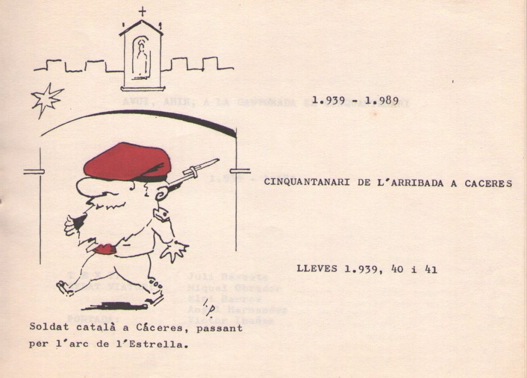 Soldado catalán pasando bajo el Arco de la Estrella