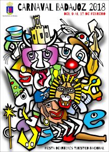 Cartel anunciador Carnaval 2018 en Badajoz 