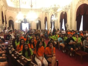 Nuestra cantera en su visita al Ayuntamiento gaditano