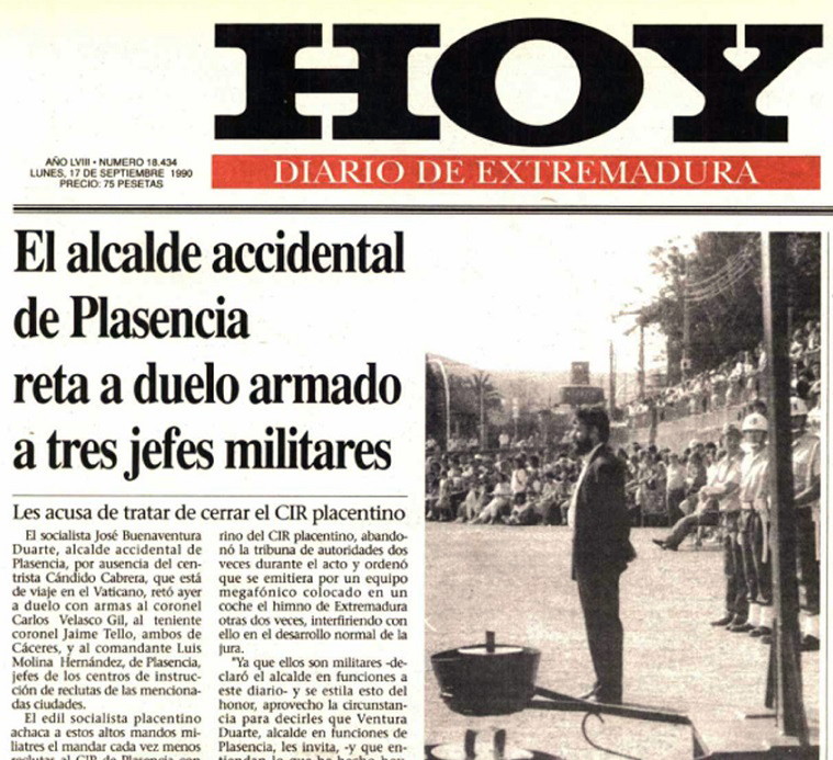 Primera página del Diario HOY el 17 de septiembre de 1990.