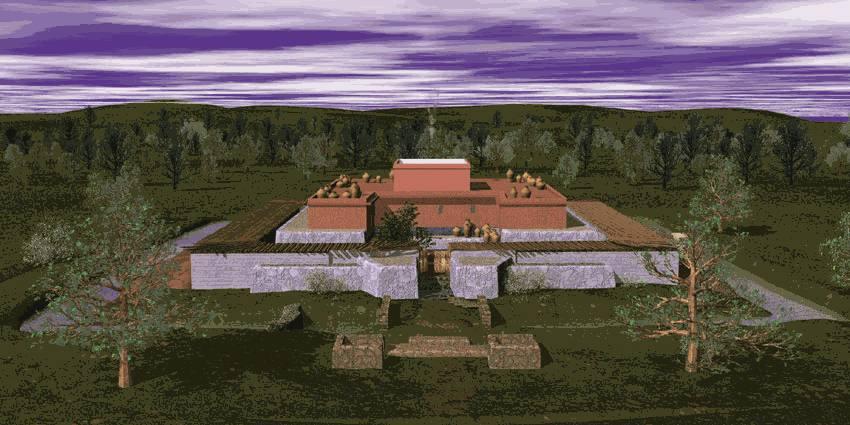 Reconstrución virtual de Cancho Roano (Fuente: Hoy) 