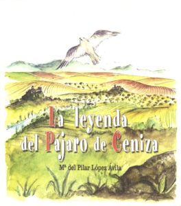 Ilustración de Pura Martínez para la portada de "La leyenda del pájaro de ceniza".